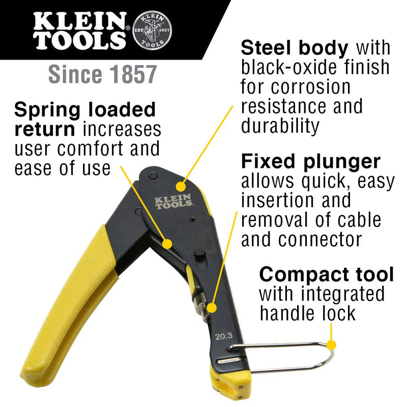 Klein Tools VDV212-008-SEN Compact Compression Crimper, F-Connector Compact Coax Compression Crimper - F - NewNest Australia