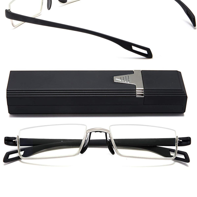 EYEURL Reading Glasses with Ultralight TR90 Glasses Frame Reading Aid Made of Metal Frame with Glasses Case for Men and Women Anti-Blue Light Reading Glasses Black 2.0 x - NewNest Australia