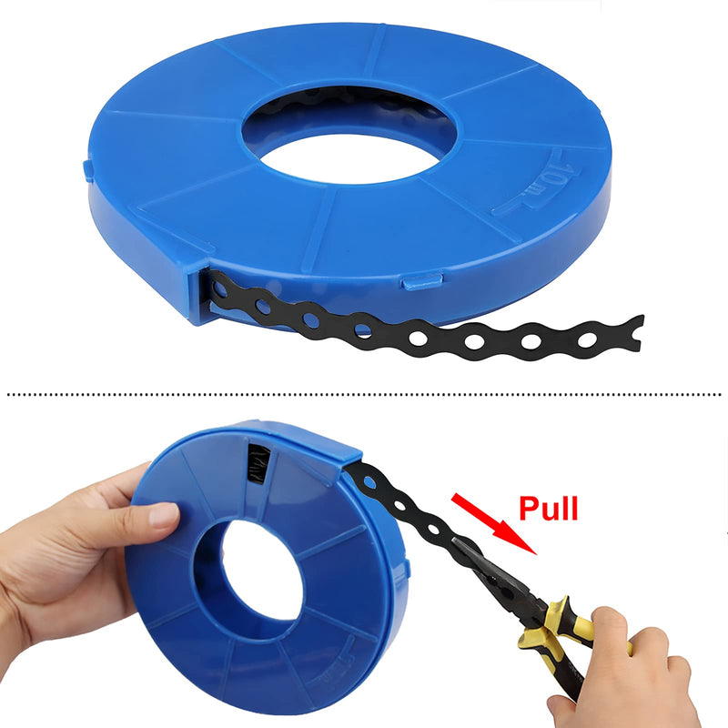32ft Black Perforated Metal Hanger Straps with 3/16 inch Hole, 1/2 inch Width, 0.7mm Thickness, Steel Pipe Strap Tube Tension Clips - NewNest Australia