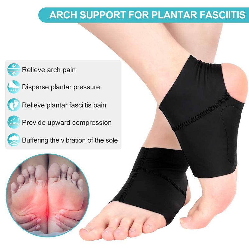 Arch Ankle Support Sleeves for Flat Feet, Plantar Fasciitis Arch Socks with Gel Pads, Compression Ankle Arch Brace Wrap for Men and Women, Heel Spurs, Flat Foot, High/Low Arch, 1 Pair Arch Ankle Support Sleeves - NewNest Australia