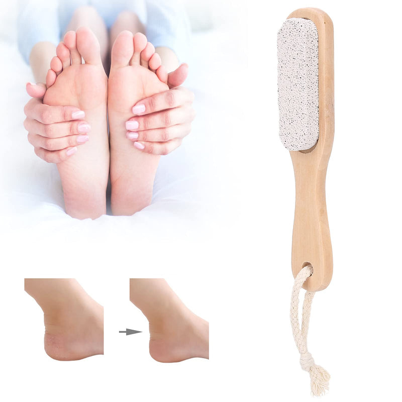 Foot Stone File - Foot File Callus Removal Pumice Stone Foot Pedicure Tool Wooden Pedicure Foot Washer With Handle Foot Pedicure Tool For Feet Hands And Body Scrub - NewNest Australia