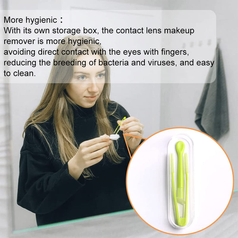 Contact Lens Tweezers, Contact Lens Aid For Inserting, Contact Lens Suction Cup, Silicone Contact Lens Remover, Pack Of 2 Contact Lens Insert Remover With Storage Case (Green) - NewNest Australia