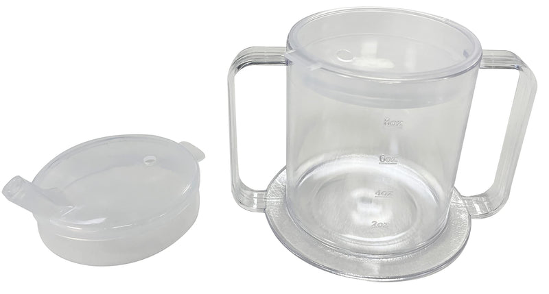 Dr. Bone's Therapeutics ® 2-Handle Wide Base Mug with Transparent 2 Style Lids Lightweight Drinking Cup with Easy-to-Grasp Handles for Hot and Cold Beverages Spill-Resistant Sippy Cup Prevents Tipping - NewNest Australia