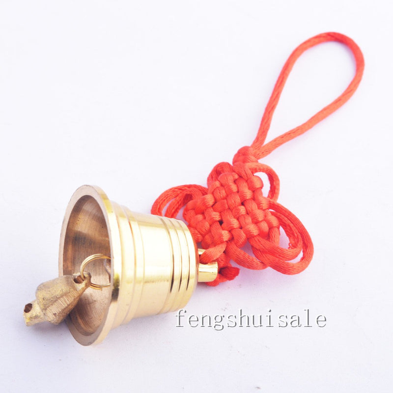 NewNest Australia - Feng Shui Brass Good Luck,Protection Hanging Bell + One Free Red String Bracelet SKU:Y1355 5.5inch 