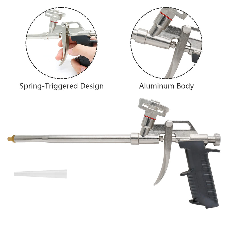 Qjaiune PU Spray Foam Gun Sealant Application Gun, Spray Insulation Expanding Foam Gun Applicator, Heavy Duty Dispensing Caulking Gun for Filling Sealing Windows Gap Essential Style - 1 Pack - NewNest Australia