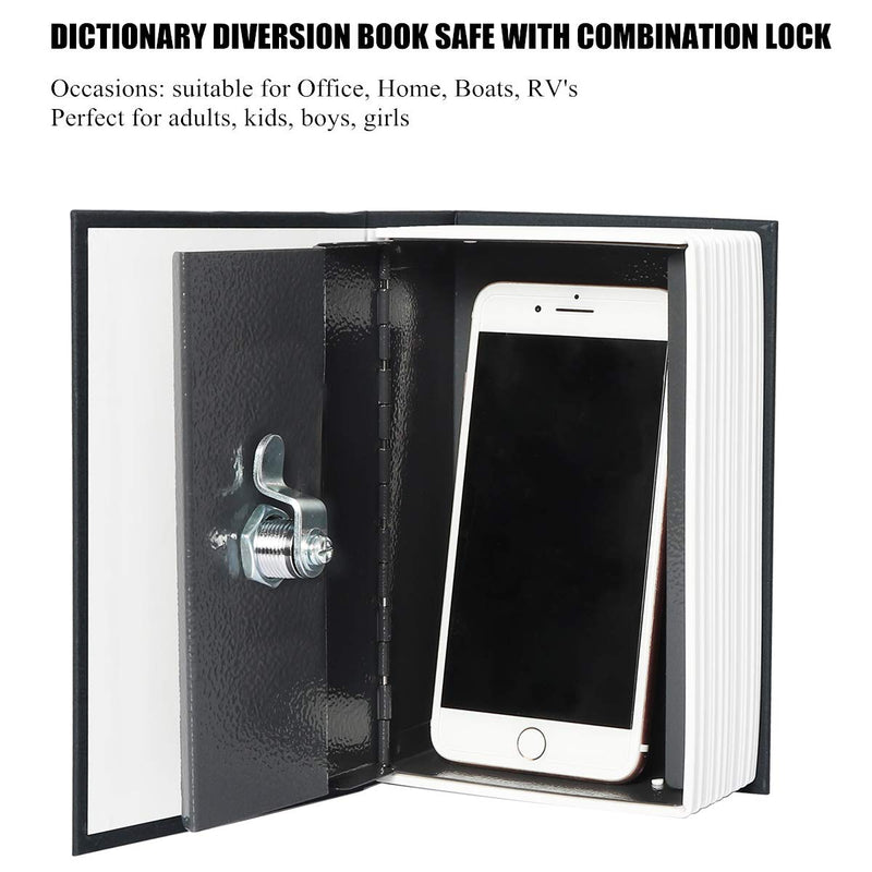 Jssmst Book Safe with Key Lock, Dictionary Diversion Book Safe Seceret Hidden Book with Safe Inside, Fake Book Money Safe Metal Lock Box Small, 7.2" x 4.6" x 2.2", Black - NewNest Australia