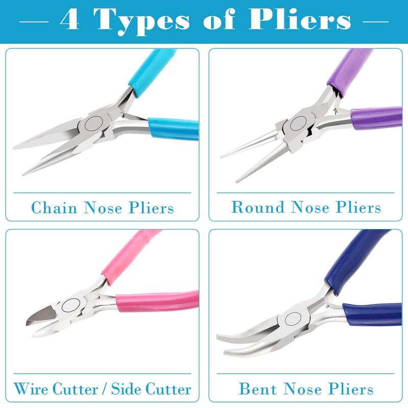 Jewelry Pliers, Shynek 4pcs Jewelry Making Tools Kit with Needle Nose Pliers/Chain Nose Pliers, Round Nose Pliers, Wire Cutters and Bent Nose Pliers for Crafts, Wire Wrapping, Jewelry Making Supplies - NewNest Australia