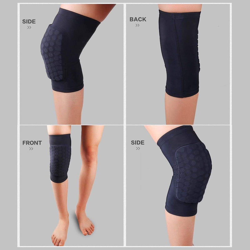 Knee Compression Sleeve,Support Brace Sleeve for Knee Protector with Honeycomb Padding, Breathable and Non-Slip Knee Pads for Basketball, Gym, Running Workout Sports, A Pair for Men and Women Large - NewNest Australia