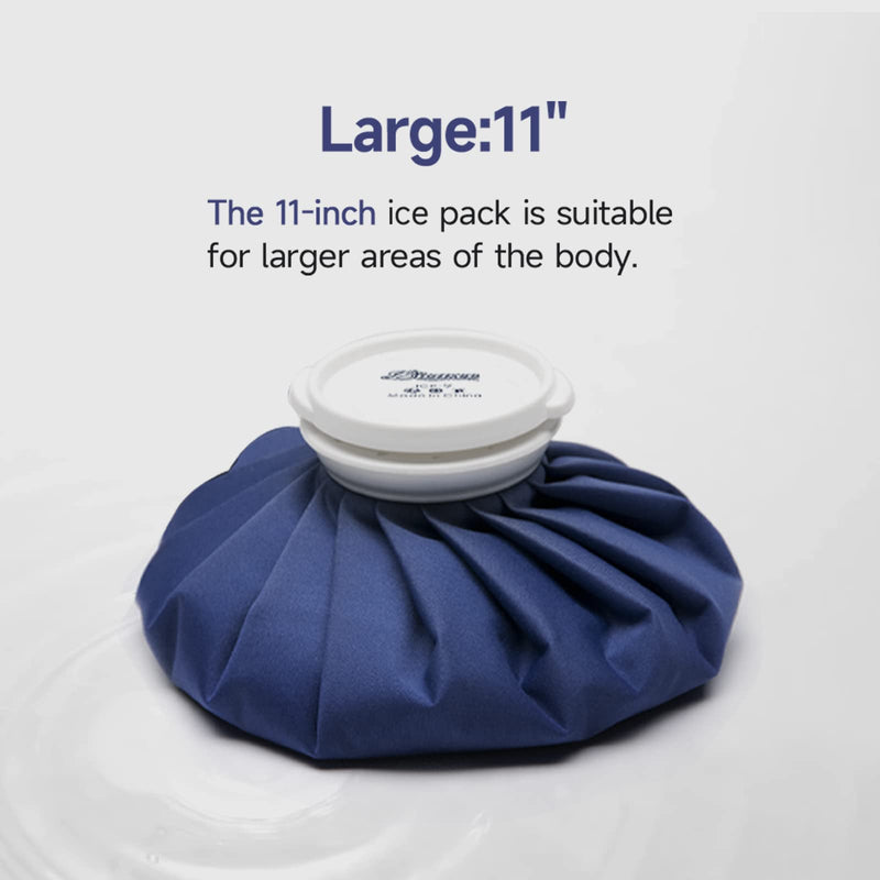 BICAREE Ice Pack for Injuries Reusable, Ice Bags Hot Water Bag for Hot & Cold Therapy and Pain Relief with Cover, No-Leak Elastic Breathable Ice Bag, Size 11", Blue classic 11'' - NewNest Australia