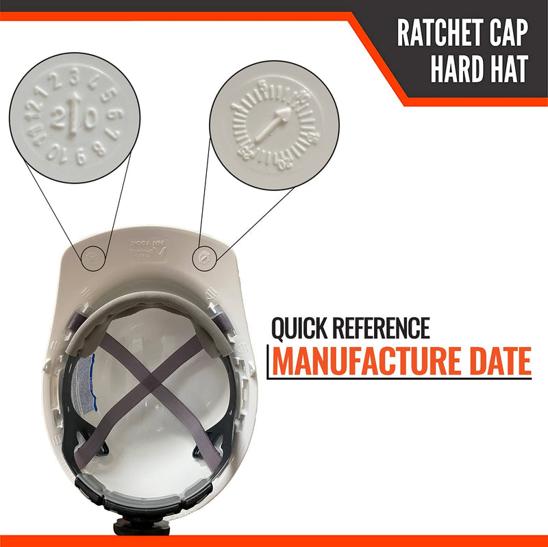 Malta Dynamics 4 pt. Suspension Hard Hat, Ratchet Cap Style, Construction Hard Hat for Safety, with Cotton Brow Pad, Vents, and Flexible Attachment Points - OSHA/ANSI Compliant 1 Pack Blue - NewNest Australia