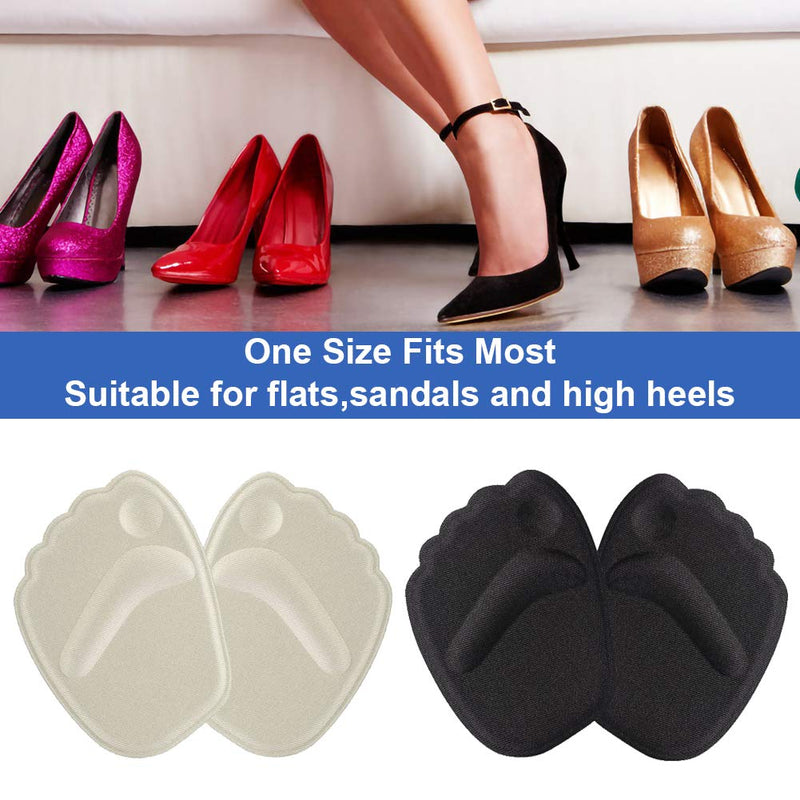 Haofy Foot Pads, Metatarsal Foot Pads for Women, 2 Pairs Anti-Slip Shock Absorption Thick Ball of Foot Cushions for Reduce Forefoot Pressure and Relieve Pain, Soft Gel Forefoot Pad Insole Inserts Skin + Black - NewNest Australia