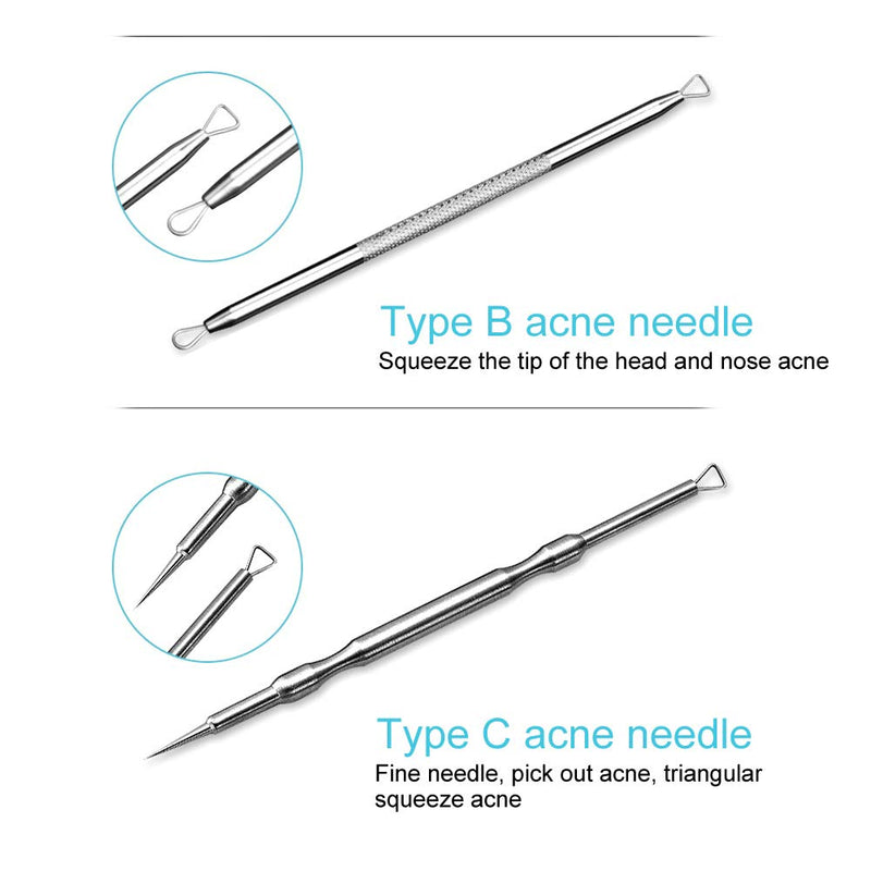 Acne Removal Blackhead Extractor, Blackhead Remover Comedone Squeezer Set, Stainless Steel Double Head Pimple Acne Removal Blackhead Extractor Needles Tool Kit For Facial Blemishes - NewNest Australia