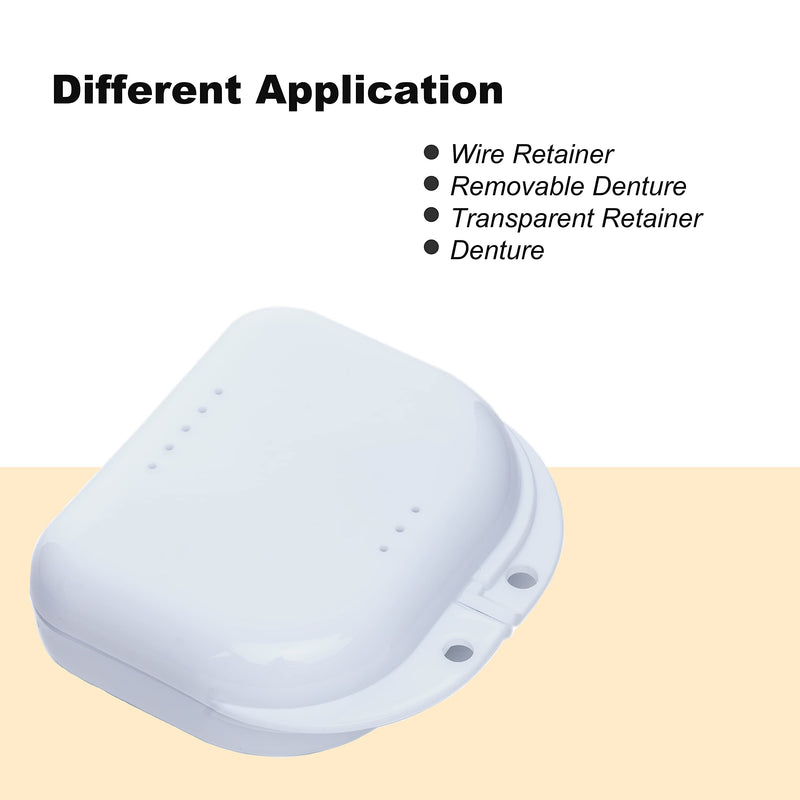 Retainer Case with Vent Holes, 4 Pcs Denture Case, Durable & Similar Mouth Guard Case for Black, White, Yellow and Blue - Tight Snap Lock, Easy to Use - NewNest Australia