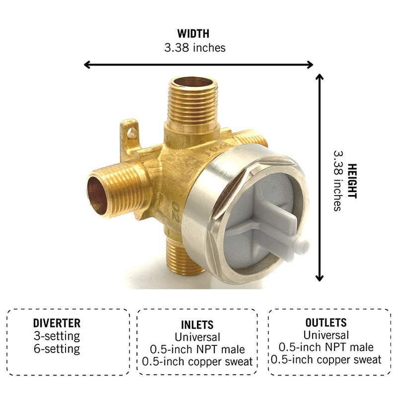 Diverter Rough in Valve for Delta R11000 3/6 Setting– NewNest Australia