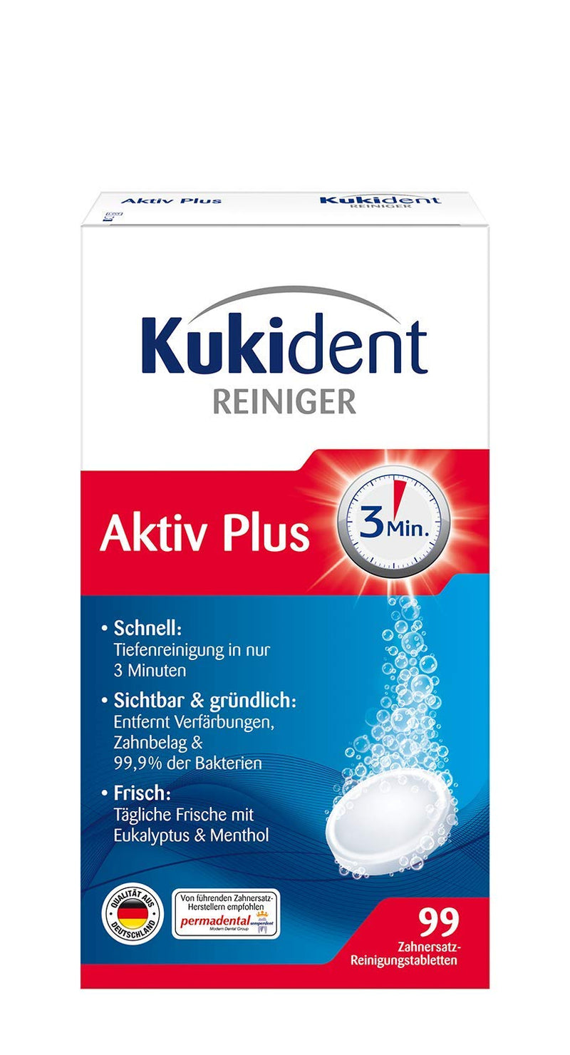 Kukident Active Plus Express cleaning agent, pack of 3 (3 x 99 pieces) - NewNest Australia