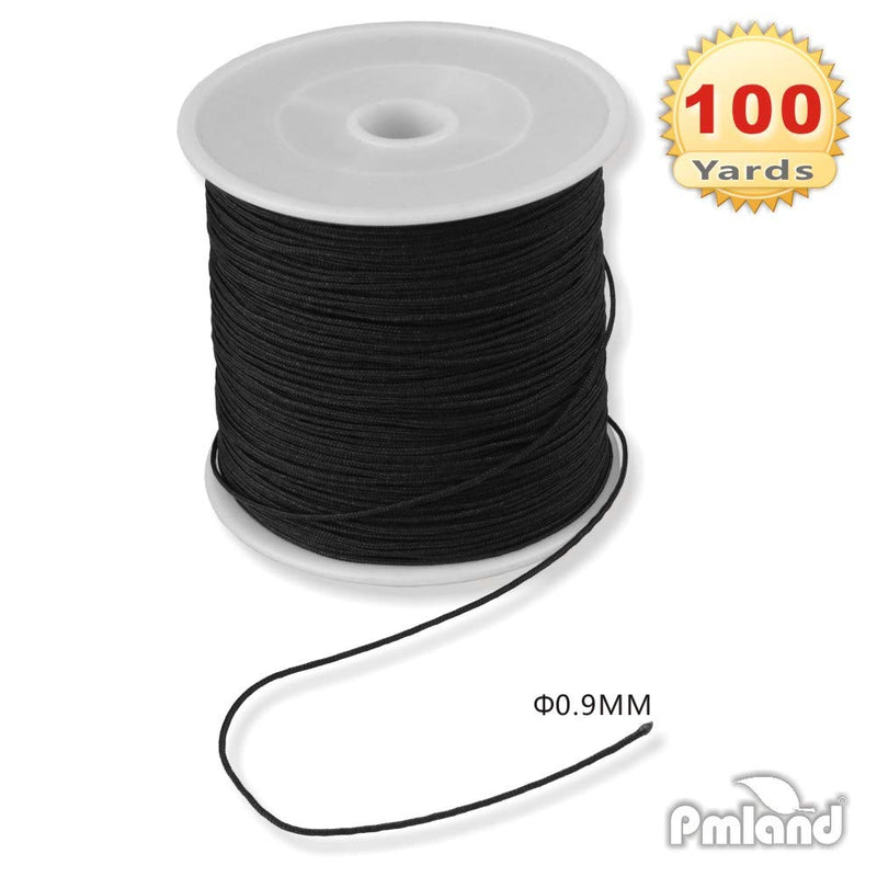 PMLAND 1 X Roll of 100 Yards Lift Shade Cord 0.9 mm - Black 0.9 Millimeters - NewNest Australia