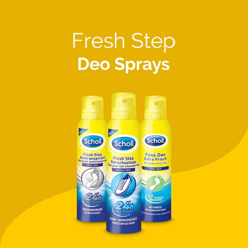 Scholl Fresh Step Odor Stop Shoe Spray, Fresh Shoes, Pack of 3 (3 x 150 ml) - NewNest Australia