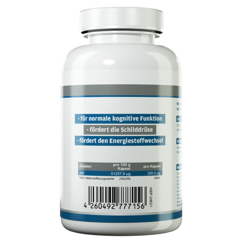 Health+ Iodine capsules - 120 iodide capsules with 200 mcg iodine from potassium iodide, essential trace elements, dietary supplement for daily iodine supply, Made in Germany - NewNest Australia