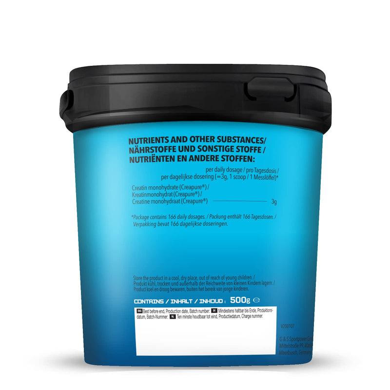 Bodylab24 Creapure Powder 500 G, Pure Creatine Monohydrate As High-Quality Creapure, High-Dose Creatine For More Energy, Strength And Support Muscle Building - NewNest Australia
