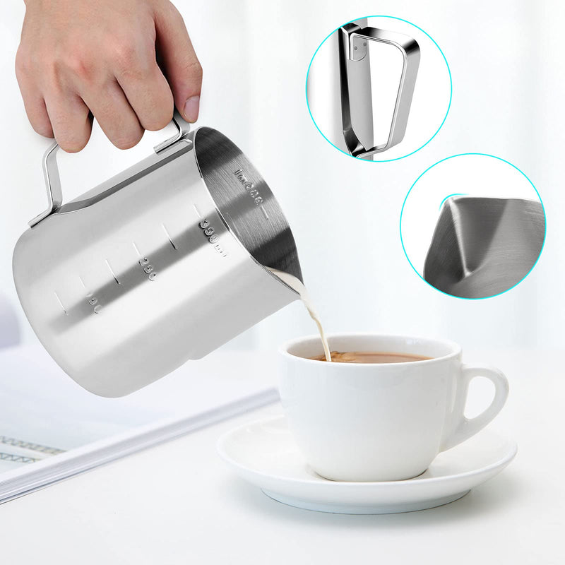 Trintion Milk Jug 350ml Stainless Steel Milk Pitcher Milk Frothing Jug Measuring Pitcher for Making Coffee Milk and Latte Art - NewNest Australia