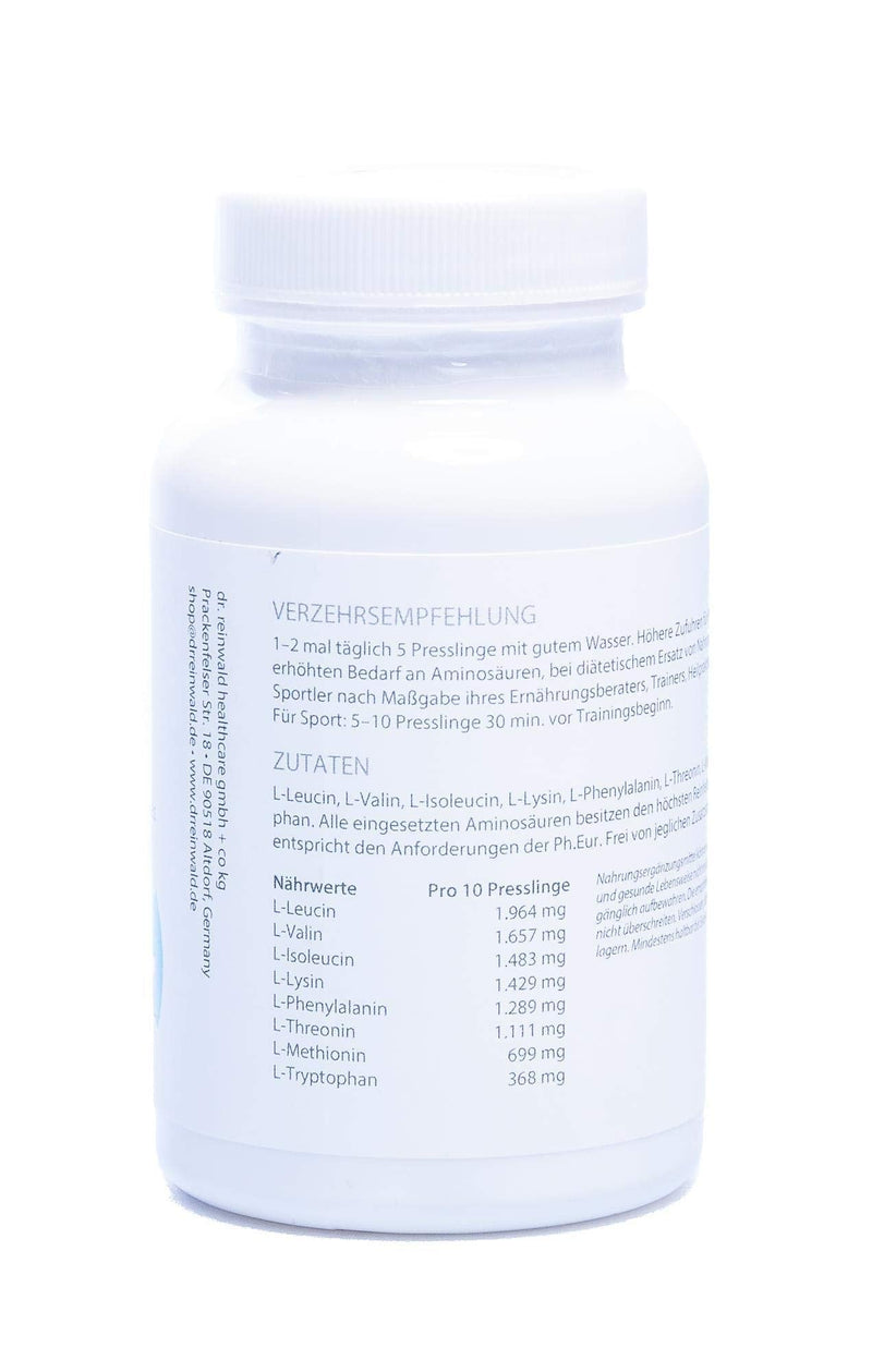 dr.reinwald MyAMINO - 8 essential amino acids as a basic building block of protein metabolism - With the highest protein nutritional value in the world - 100% plant-based - 120 pellets - NewNest Australia