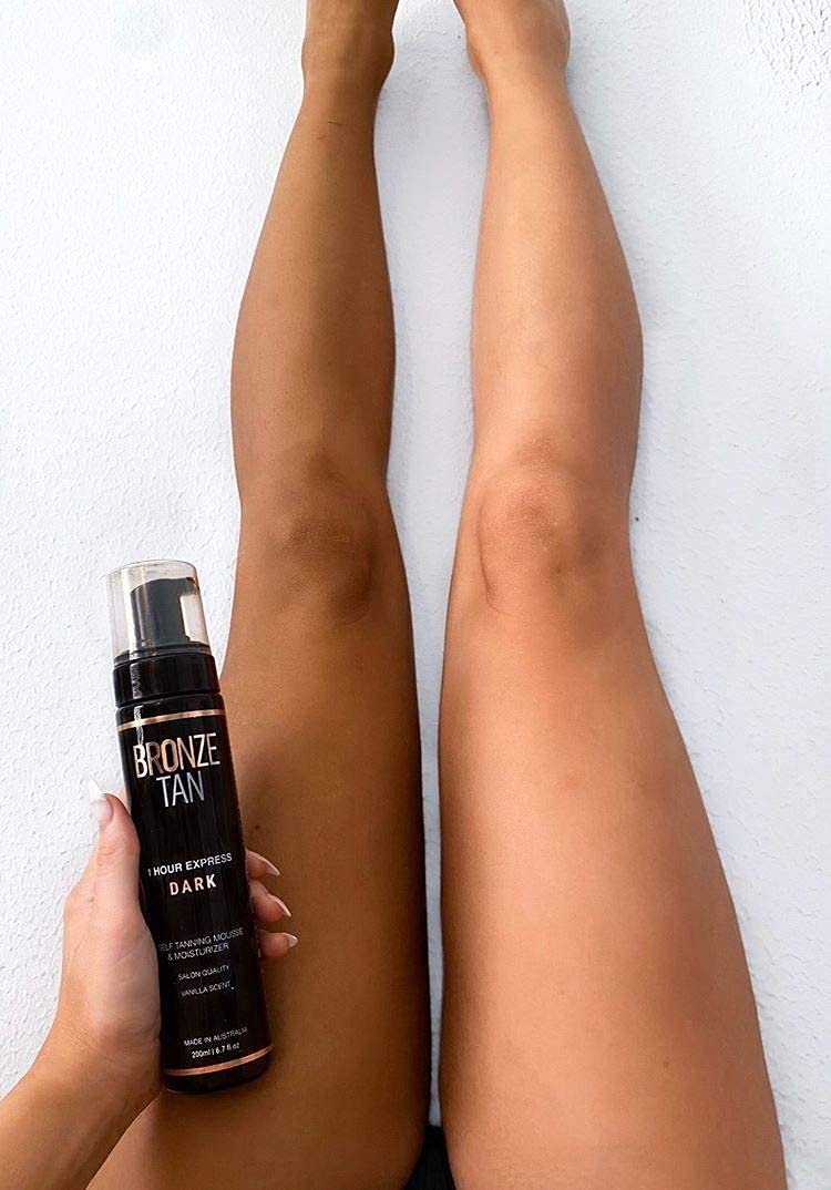 Bronze Tan Dark Moisturizing Self Tanning Mousse and Self Tanner For Fair to Medium Skin Tones Salon Quality Vanilla Scented (200 ml/ 6.7 oz) - NewNest Australia