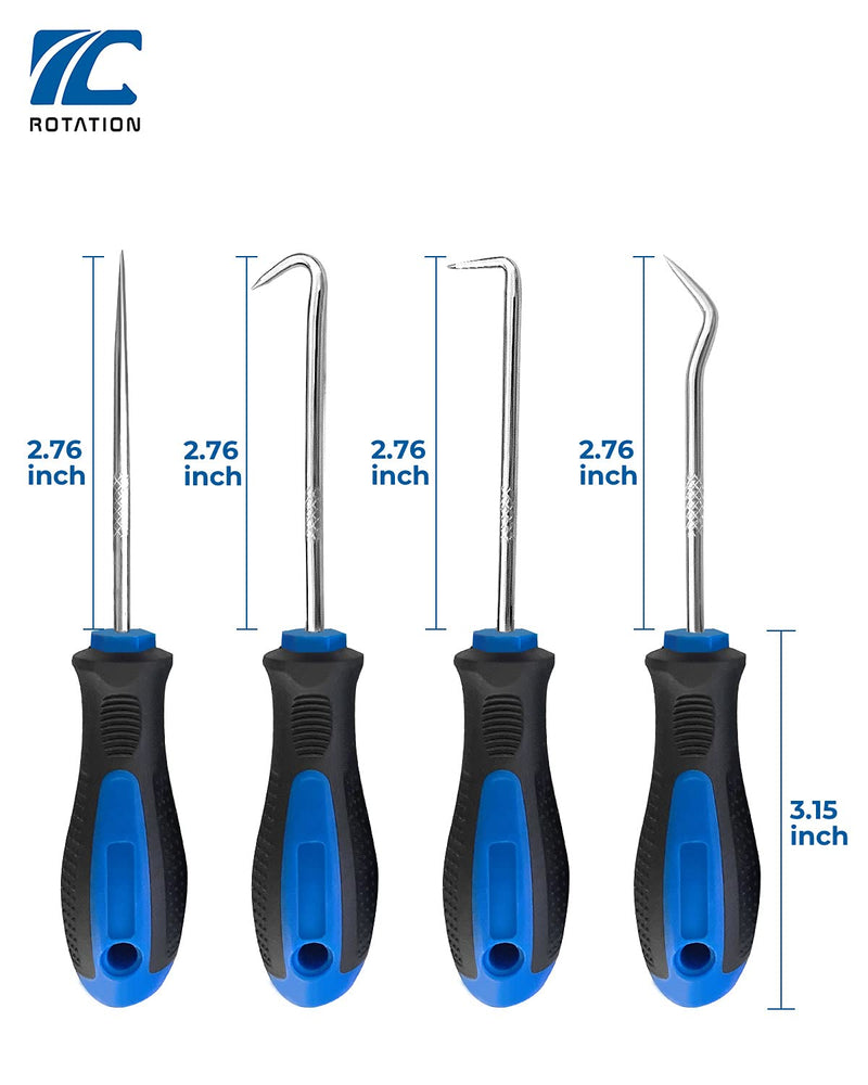Precision Hook and Pick Set, 4 Piece Set, Chrome Vanadium Steel Shaft, for Remove Hoses and Gaskets | Blue - NewNest Australia