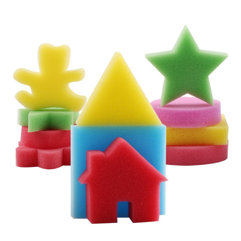 LEOBRO 30pcs Sponge Painting Shapes Painting Craft Sponge for Toddlers Assorted Pattern Early Learning Sponge for Kids Shipping by FBA - NewNest Australia