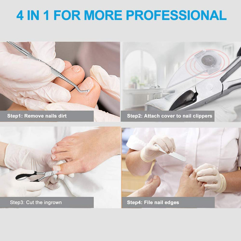 4PCS Toe Nail Clipper for Ingrown or Thick Toenails,Toenails Trimmer and Professional Podiatrist Toenail Nipper for Seniors with Surgical Stainless Steel Surper Sharp Blades Soft Grip Handle Black - NewNest Australia
