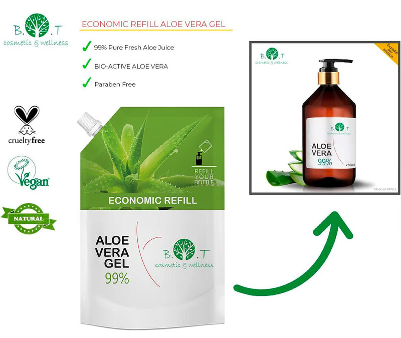 Aloe Vera Gel 99% Pure. Aloe Vera from the Canary Islands, Spain. 100% Natural Skin Care (Body and Face) and Hair Care. Family Saver Format 250 ml 8.8fl oz - NewNest Australia