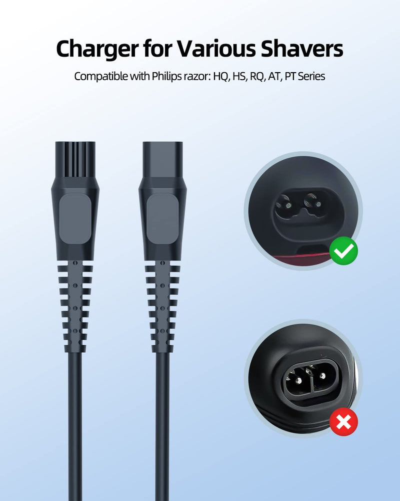 1.8M charger suitable for Philips HQ8505 3000 5000 7000 9000 Series PT860 S5050 QT4022 Aquatouch shaver replacement power supply charging cable - NewNest Australia