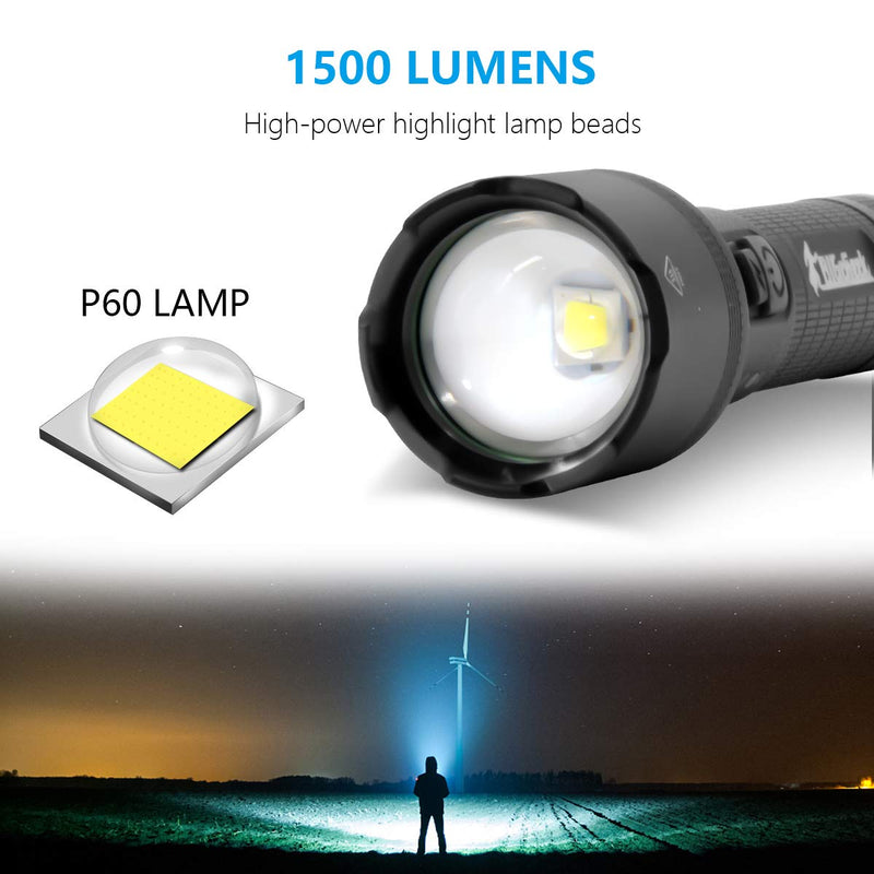 Super Bright Flashlight, Super Mini Flashlight Set, LED High Lumens Flashlights, Emergency Strobe 18650 Battery Rechargeable 5 Modes 4X Zoomable IP67 Flash Lights,BigCheck EDC Everyday Flashlights - NewNest Australia