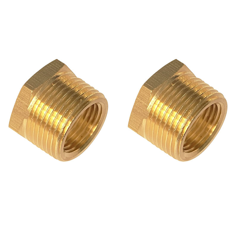 YOUHO Brass Threaded Pipe Fitting 3/4 Inch NPT Male x 1/2 Inch NPT Female Hex Bushing Adapter (Pack of2) - NewNest Australia