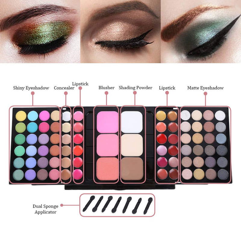 BrilliantDay 78 Colours Professional Cosmetic Make up Palette Set Kit Combination with Eyeshadows Lip Gloss Blusher Concealer Highlight powder - NewNest Australia