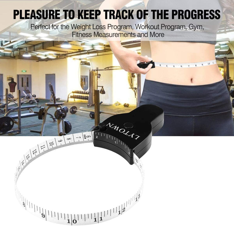 Body Measuring Tape, 4PCS Measuring Tape for Body, Lock Pin and Push-Button, Portable Retracable Body Measuring Ruler for Fitness, Weight Loss, Tailor, Sewing, Handcrafts, Home and More（60in/150cm） BLACK+BLUE - NewNest Australia
