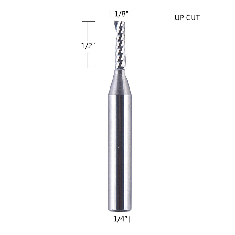 SpeTool O Flute UpCut 1/8" X 1/2" Carbide End Mill Single Flute Spiral CNC Router Bit Aluminum Acrylic Woodworking Cutter - NewNest Australia