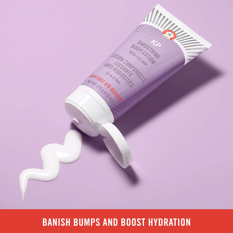 First Aid Beauty KP Smoothing Body Lotion Chemically Exfoliates and Moisturizes with 10% Lactic Acid (AHA), Urea, Colloidal Oatmeal and Ceramides ñ 6 oz - NewNest Australia