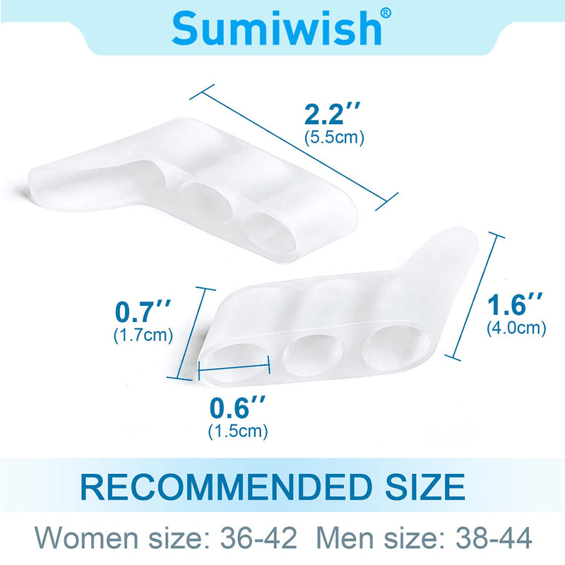 Sumiwish [10x] Toe Separator Silicone, Small Toe Separator & Protector for Overlapping Toes, Relief Small Toe Pressure and Pain... White - NewNest Australia