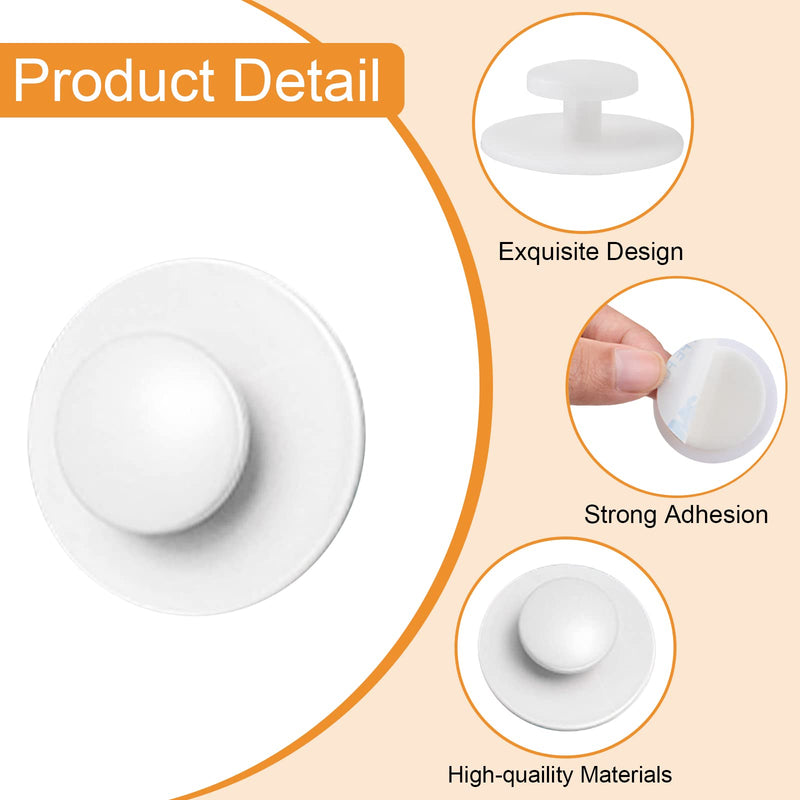 MOROBOR Self-Adhesive Handles,20pcs Plastic Round Drawer Knobs Instant Cabinet Handle Stick-on Handles Cupboard Knobs Without Drill Handle for Kitchen Bathroom Mirror Doors(White) White - NewNest Australia