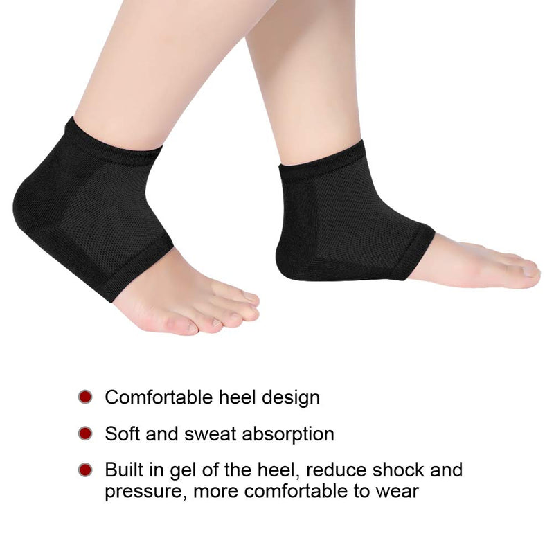 Heel Socks, Heel Spur Bandage For Pain Relief For Plantar Fasciitis And Ankle Pain, Open Toe, Soft Comfy Recovery Socks, Gel Compression Socks For Men And Women (Black) - NewNest Australia