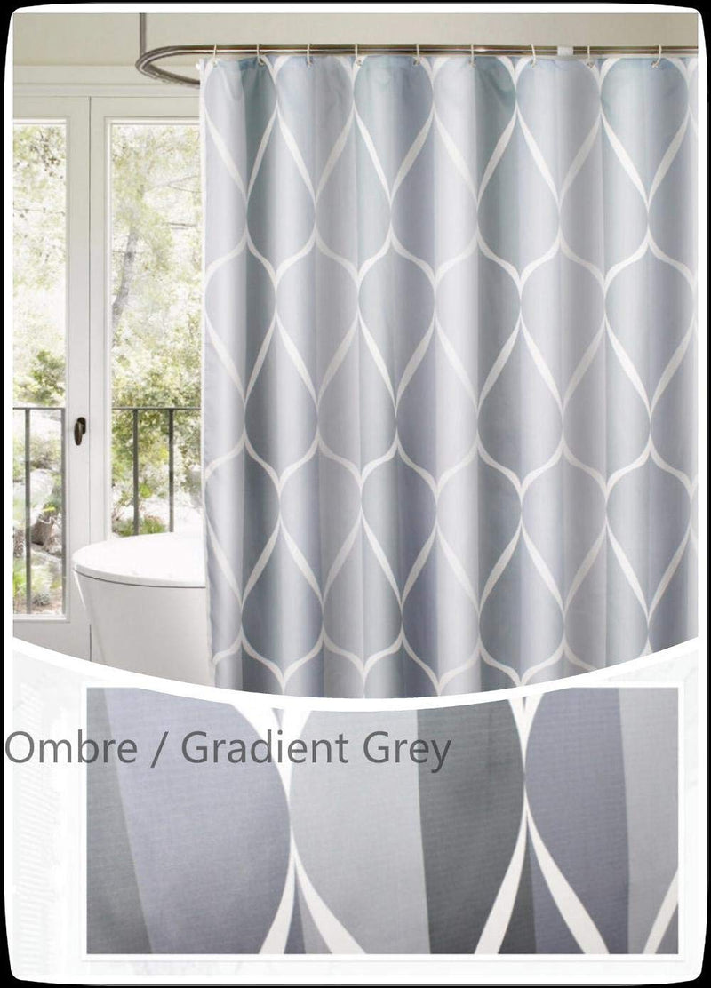 PLORARY Bath Stall Size Shower Curtain Abstract Smart Waves Design Bath Curtain Polyester Waterproof, Home Non-Toxic Bathroom Curtain Washable with Hooks for Shower, Ombre Grey/White, 60"x72" 60Wx72H Ombre Grey / White - NewNest Australia