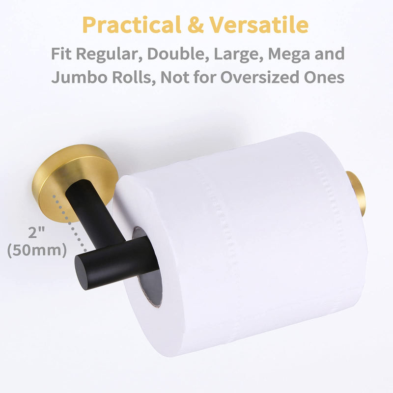 Toilet Paper Holder Black & Gold, Angle Simple Stainless Steel Bathroom Tissue Hanger, Lavatory Paper Roll Dispenser Wall Mount - NewNest Australia