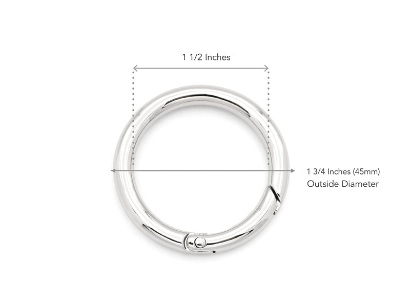 CRAFTMEMORE 2pcs 1 1/2 Inch O Rings Snap Clip Spring Opening O-Ring Carabiner Keyring Round Clasp Buckle Purse Hardware SCOS (Gold) Gold - NewNest Australia