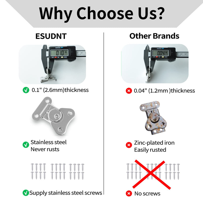 ESUDNT 6 Pack Stainless Steel Twist Latch, Butterfly Fastener Draw Latch for Box, Case (Screws Included) - NewNest Australia