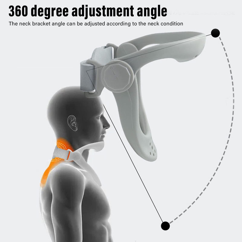 Neck Stretcher Brace, 360 Degree Adjustable Support. Ergonomic Cervical Traction Device Alignment Posture Correction Support Brace 360 Degree Pain Relief Gray - NewNest Australia