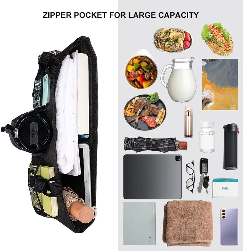 supregear Walking Frame Bag, Foldable Walker Accessories Basket Organizer Pouch Tote with Detachable Preserve Heat Compartment for Walker Rollator Wheelchair Scooters, Easy Access to Zipper Pocket Black - NewNest Australia