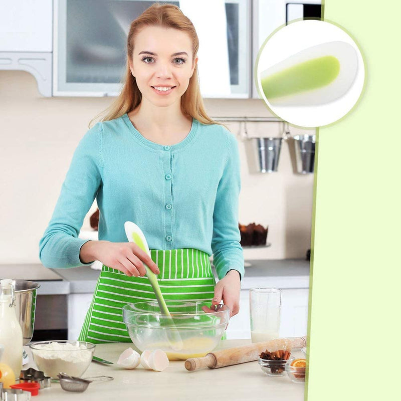Silicone Spatula Scraper Spoon Double-Headed Dual-Purpose for Cooking Baking Spreading Mixing Supplies , Ideal Gifts of Home Utensi Kitchen Good Grip Gadget Cake Accessory for Dad or Mom(Green) Green - NewNest Australia