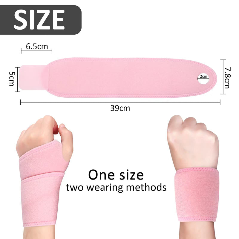 Wrist Support Adjustable Wrist Brace Compression for Women and Men 1 Pack Carpal Tunnel Support for Arthritis, Tendinitis, Pain Relief, Sports, Work for Right and Left Hands (Pink) Pink - NewNest Australia
