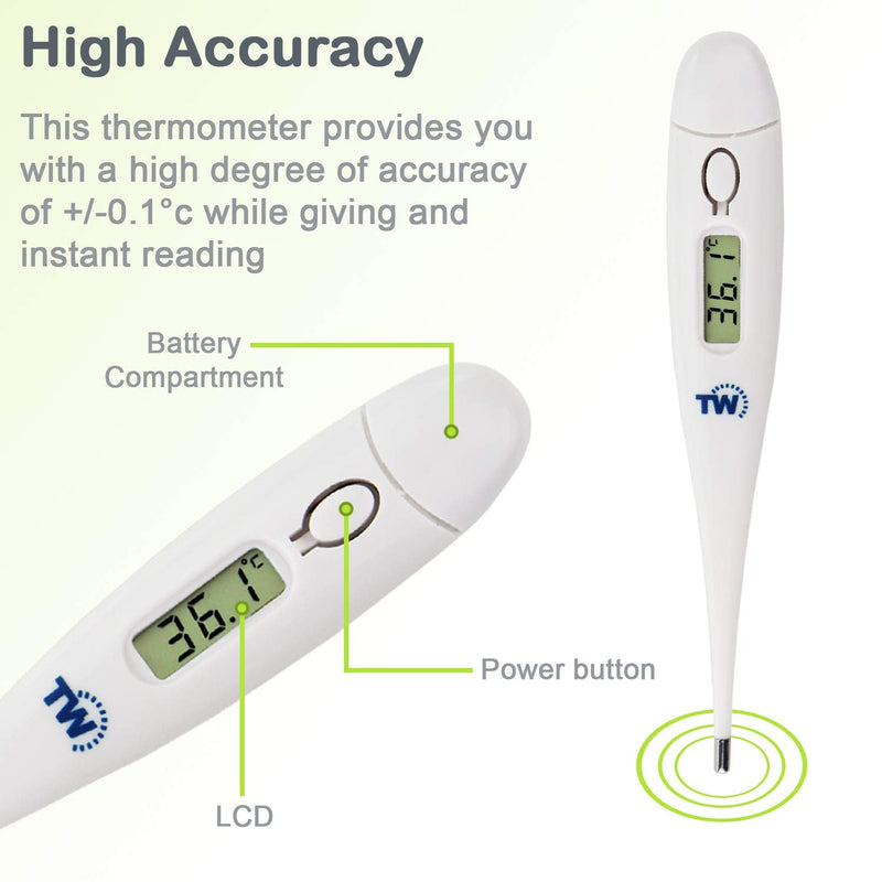 Temperature Thermometer for Adults Kids and Children - Fast and Accurate Medical Thermometer - Easy to Use Body and Oral Thermometer with Fever Alarm Child Thermometer - NewNest Australia