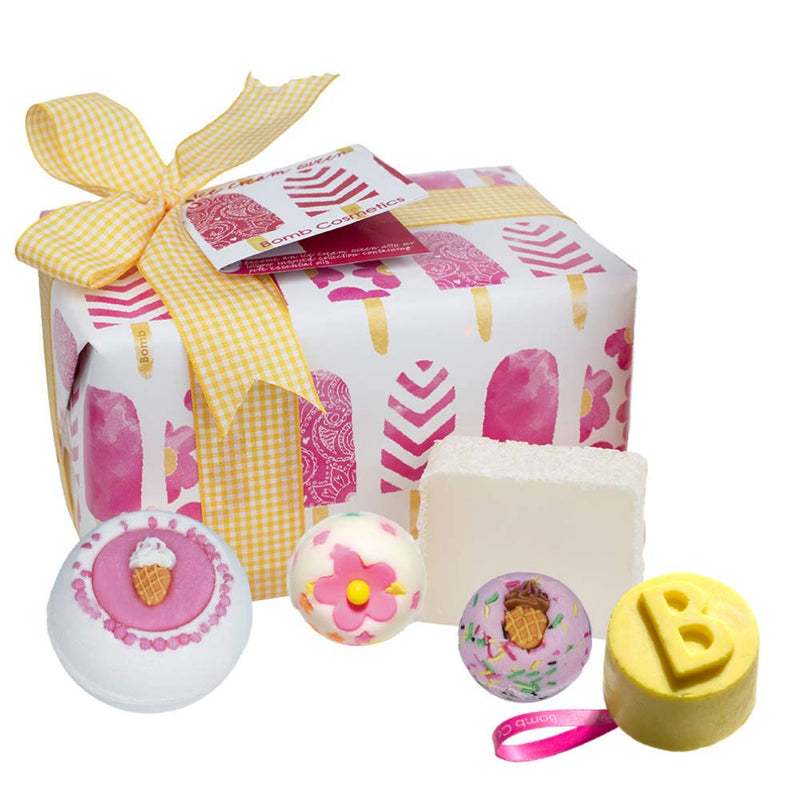 Bomb Cosmetics Ice Cream Queen Handmade Wrapped Bath & Body Gift Pack, Contains 5-Pieces, 620g - NewNest Australia